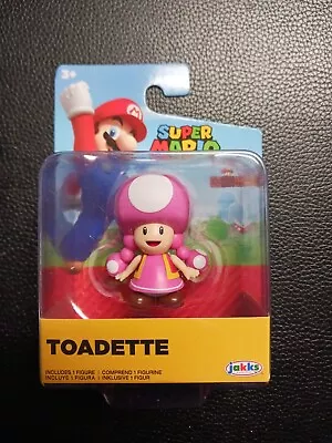 2022 JAKKS Pacific World Of Nintendo 2.5  Super Mario TOADETTE Action Figure NEW • $10.99