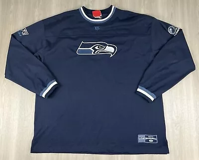 Vintage Y2K Seattle Seahawks Crewneck Sweatshirt NFL Jersey Style Back Mens 2XL • $29.95