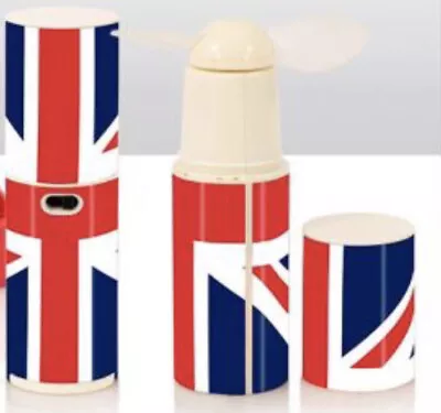2 Pack Of Union Jack Portable Mini Hand Held Fans Red White Blue British Flag • £8.99