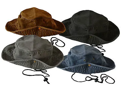 £4.99 • Buy Mens Ladies Safari Outback Australian Style Cotton Bush Hat With Wide Brim.