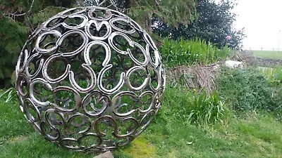 Large Horseshoe Sculpture Garden Feature Sphere Ball 80cm FREE DELIVERY • £299