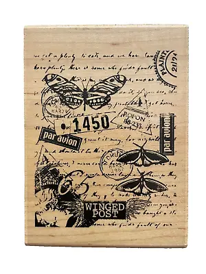 Rubber Stamp Inkadinkado Dawn Houser French Postage Background 8372 3.75 X 5 In • $8.85