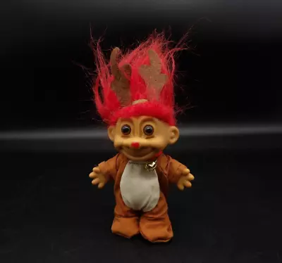 Vintage Russ Troll 6  Doll Rudolph Red Nosed Reindeer Red Hair 90's Holidays • $11