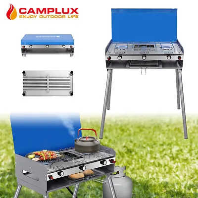 Camplux Camping Gas Stove 3 Burners W/ Trivet Outdoor Cooking BBQ Grill Cooker • $115