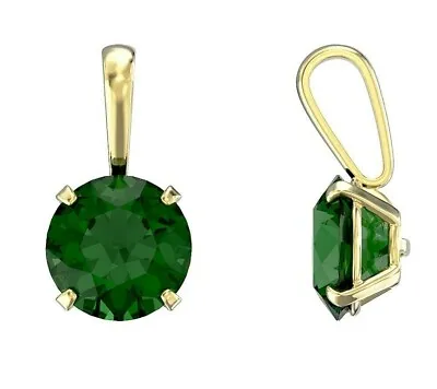 £25.99 • Buy Yellow Gold Emerald Solitaire Pendant Hallmarked British Made All Chain Lengths