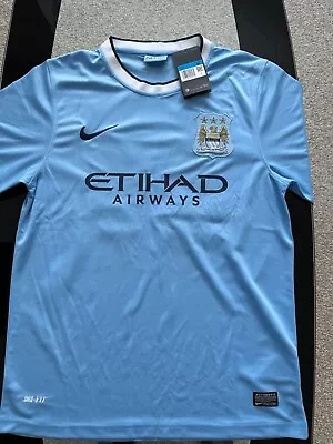 Manchester City 2013-14 Retro Home Jersey Medium • £19.50