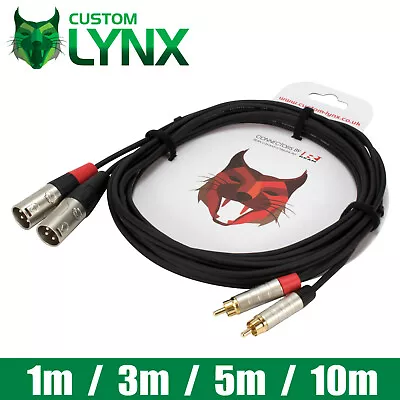 Rean Neutrik 2 X Male XLR To 2 X RCA Phono Cable. Stereo RCA To Twin XLR Lead  • £12.95