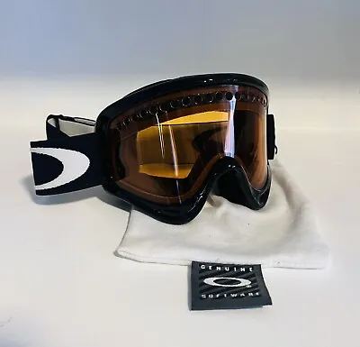 Vintage OAKLEY GOGGLES Black Frame Motocross Ski Snowboard Amber Lens • $34.95