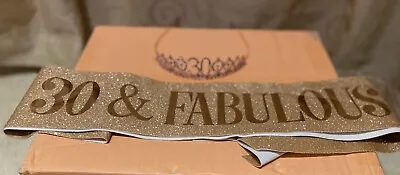 Rose Gold Happy 30th Birthday Sash And 30 Birthday Tiara Rhinestone Crown Headba • £10