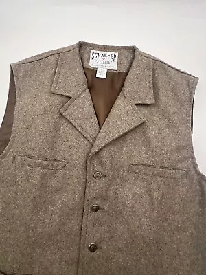 Schaefer Outfitter Style 704 Wool/Nylon Vest Made In USA Size XL Gray Texas • $89.09