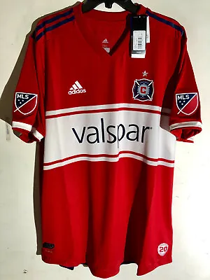 Adidas Authentic MLS CHICAGO FIRE Team Jersey RED Sz XL • $29.99