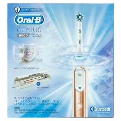 Oral-B Genius 9000 Rose Gold Electric Toothbrush • $185