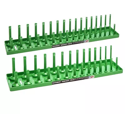 Hansen Global 1/2  Drive Socket Tray Holder Set Metric & SAE Standard Deep Green • $32.99