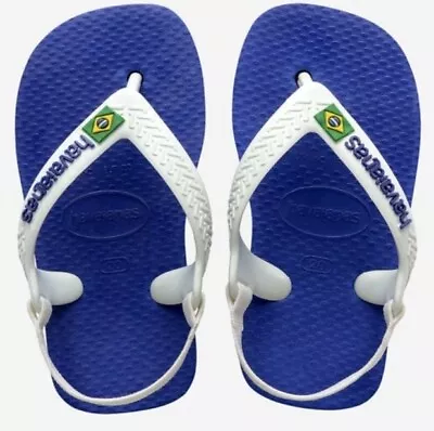 Havaianas Baby Brasil Logo Sandals BlueSize 17 - 18 - Free Postage  • £7.99