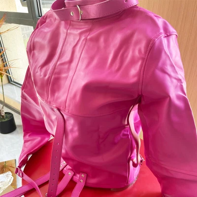 $33.99 • Buy Adjustable PU Leather Asylum Straight Jacket Body Harness Long Gloves Clubwear
