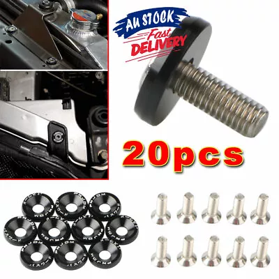 20pcs Bolt Dress Up Kit Black Fender Bumper Aluminum Engine Bay Washer Billet • $8.98