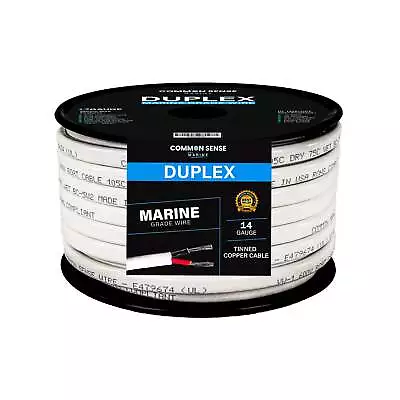 14/2 Duplex Flat Marine Wire - Red/Black - 50 Feet -  UL 1426 - USA • $46.13