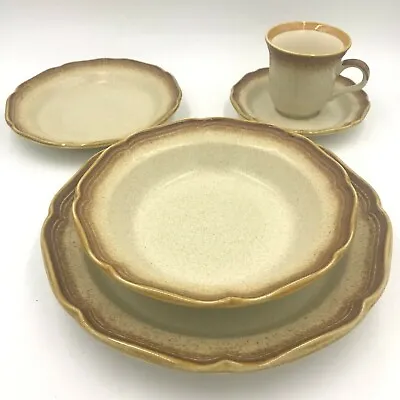 Mikasa Whole Wheat E8000 Place Setting Dinner & Salad Plates Bowl Cup & Saucer • $31.95