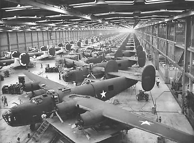 B 24 Liberator Assembly Line Plant Black And White 8x10 Picture Celebrity Print • $3.98