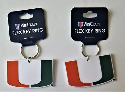 Two (2) Miami Hurricanes Flexible Key Rings From Wincraft • $6.99