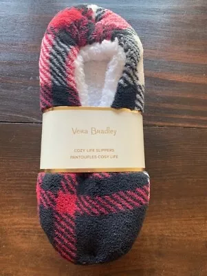 Vera Bradley NWT Slippers Fireplace Plaid Small 5-6 NEW 27116 Cozy Life Red • $10