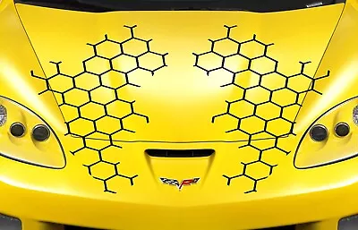 HONEYCOMB Vinyl Graphics Decal Racing Stripes 22 X42  (Fits Chevy Corvette C6) • $44.95