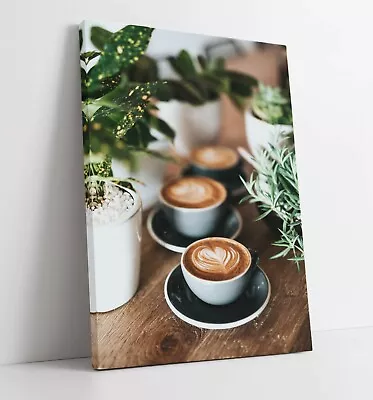 Coffee Aesthetic Cafe Photo -deep Framed Canvas Wall Art Picture Print- Kitchen • £12.99