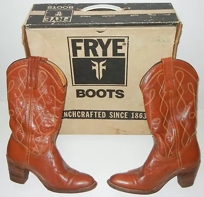 Vintage Frye Womens Western Leather Boots Size 8b • $49.95