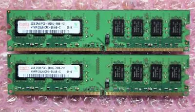 4GB 2 X 2GB Hynix HYMP125U64CP8-S6 DDR2-800MHz 240-Pin Non ECC Desktop RAM • £6.99