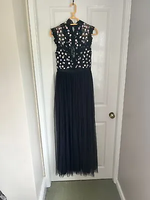 Needle And Thread Black Full Length Dress Size 8  BNWT • £99