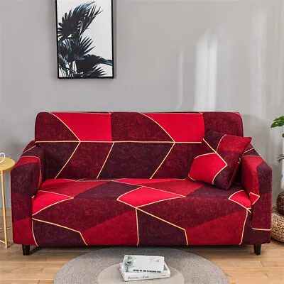 Printed Sofa Cover Stretch 1 2 3 4 Seater Couch Covers For Living Room • $39.94