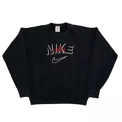 VTG Nike Air Embroidered Sweatshirt Medium Black Made In USA Crew Neck • $30