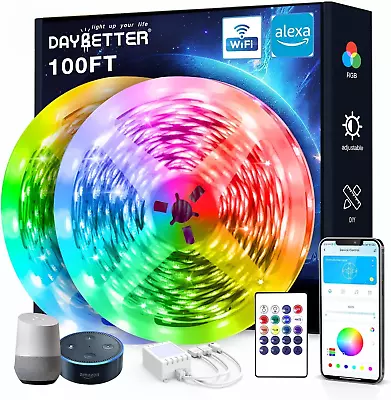 100Ft Smart Wifi Led Lights Led Strip Lights Work With Alexa And Google Assista • $31.38