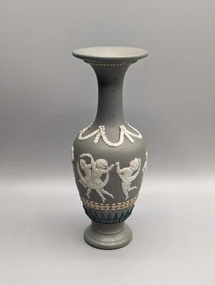 £80 • Buy Doulton Lambeth Silicon Vase Rare Neoclassical Pattern 1884 Blue Antique 