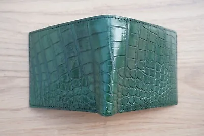 Green Genuine Crocodile Alligator Belly Leather Skin MEN'S BIFOLD Wallet #C35 • $56