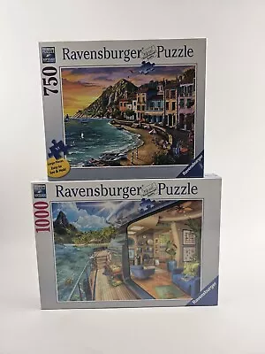 Ravensburger Puzzle 1000 Pc Tropical Island Charter Romantic Sunset 750 Lot Of 2 • $31.99