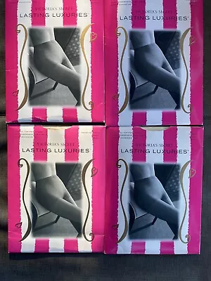 4 Pair Victoria's Secret Lasting Luxuries Large Control-top Pantyhose Cream Navy • $34.30