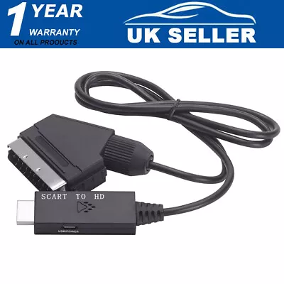 NEW Portable HDMI To Scart Converter With Cable Video Audio Adapter For HD TV • £7.79
