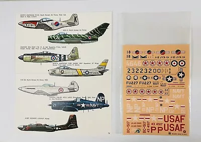 Esci 1/72-scale Decals #74 Korean War P-51d Rokaf Nkpaf Mig-15 Rn Faa Hawker Sea • $14.95