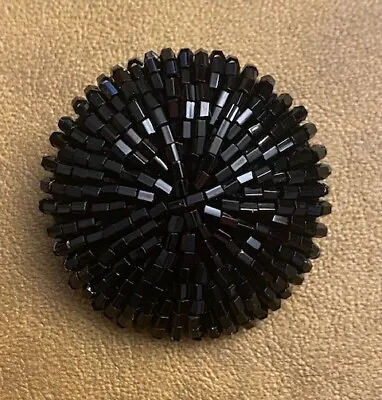 $3 • Buy Black Bugle  Beaded Buttons  36 Mm Round W/ Shank