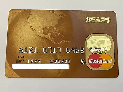 Sears MasterCard Credit Card Exp 2003 World Globe Gold • $24.99