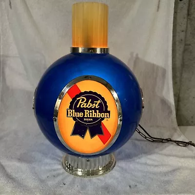 Vintage Pabst Hanging Light Up Lantern Beer Blue Ribbon 16  X 11  Big • $159.95