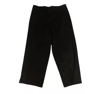 Exclusively Misook Pants L Black Straight Leg Elastic Waist Knit 29” Inseam • $29.80