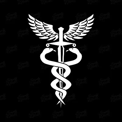Caduceus Medical Symbol Vinyl Decal | Doctor Nurse EMT Car Window Decal Sticker • $5.49