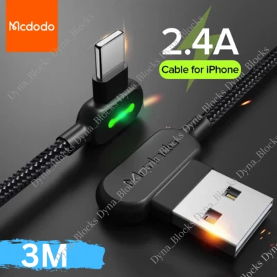 $32.36 • Buy MCDODO Fast USB Cable Heavy Duty Charging Syn Charger For IPhone 90 Degree Angle