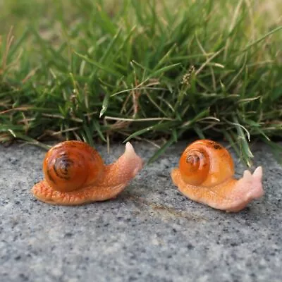 Mini Resin Snail Ornament Miniature Figurine Fairy Animal Home Garden Decoration • £2.50