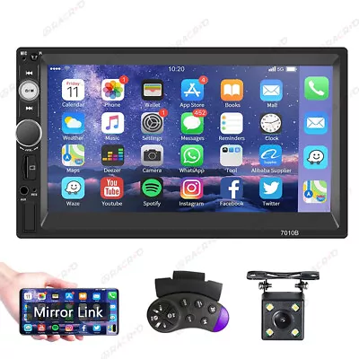 7  Double 2 Din Car Stereo Radio Apple Andriod Carplay BT FM Touch Screen Camera • $44.99