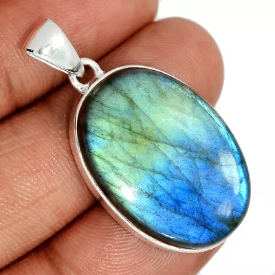 Natural Multi Fire Labradorite - Madagascar 925 Silver Pendant Jewelry CP43974 • $14.99