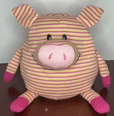 MUSHABLE POT BELLIES Pink Green Striped Pig Piggy Plush Microbead 12   • $15