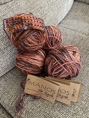 Manos Del Uruguay “Silk Blend” Yarn - Lot Of 4 Balls - 200g - Multicoloured • £40
